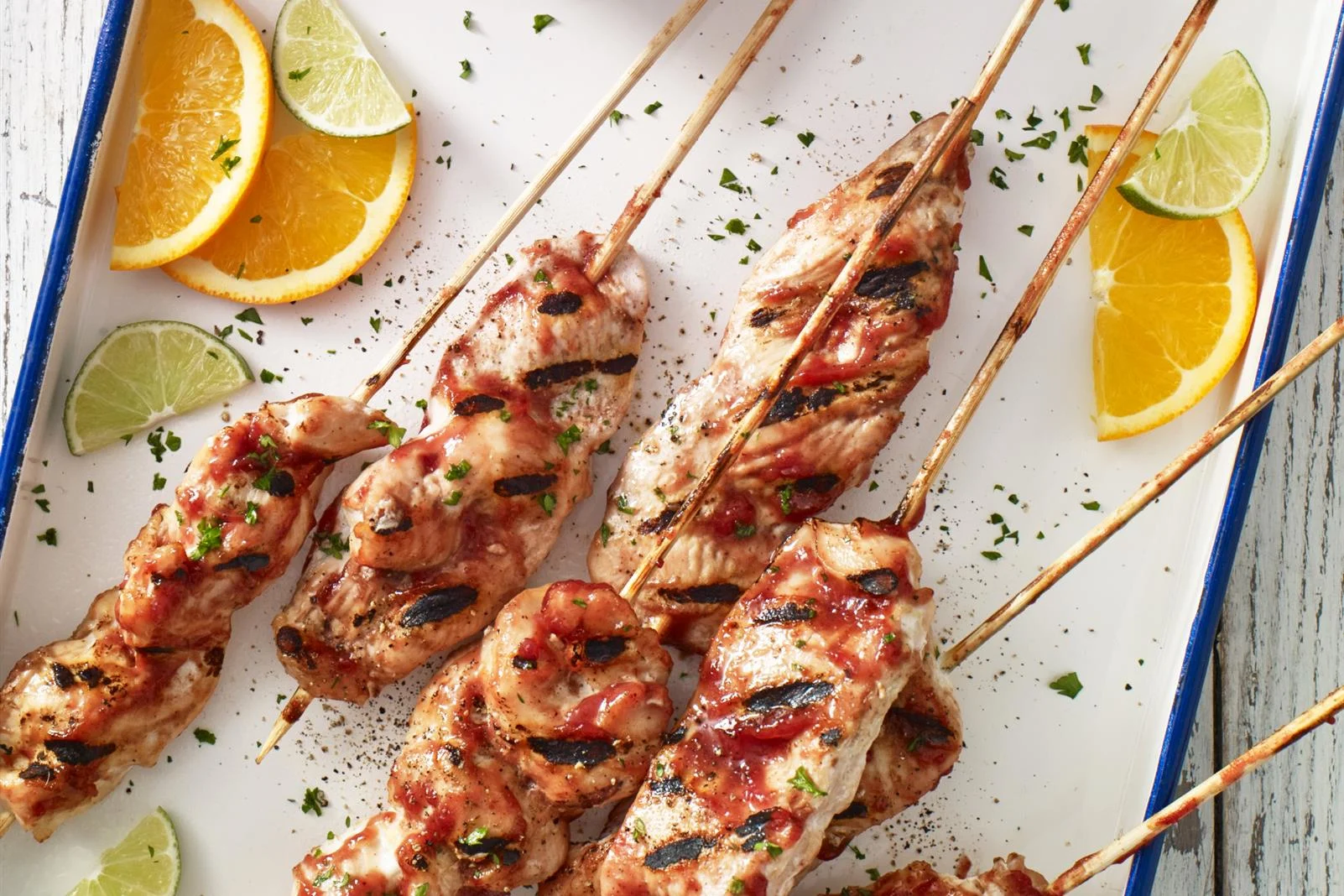 Tequila Sunrise Chicken Skewers