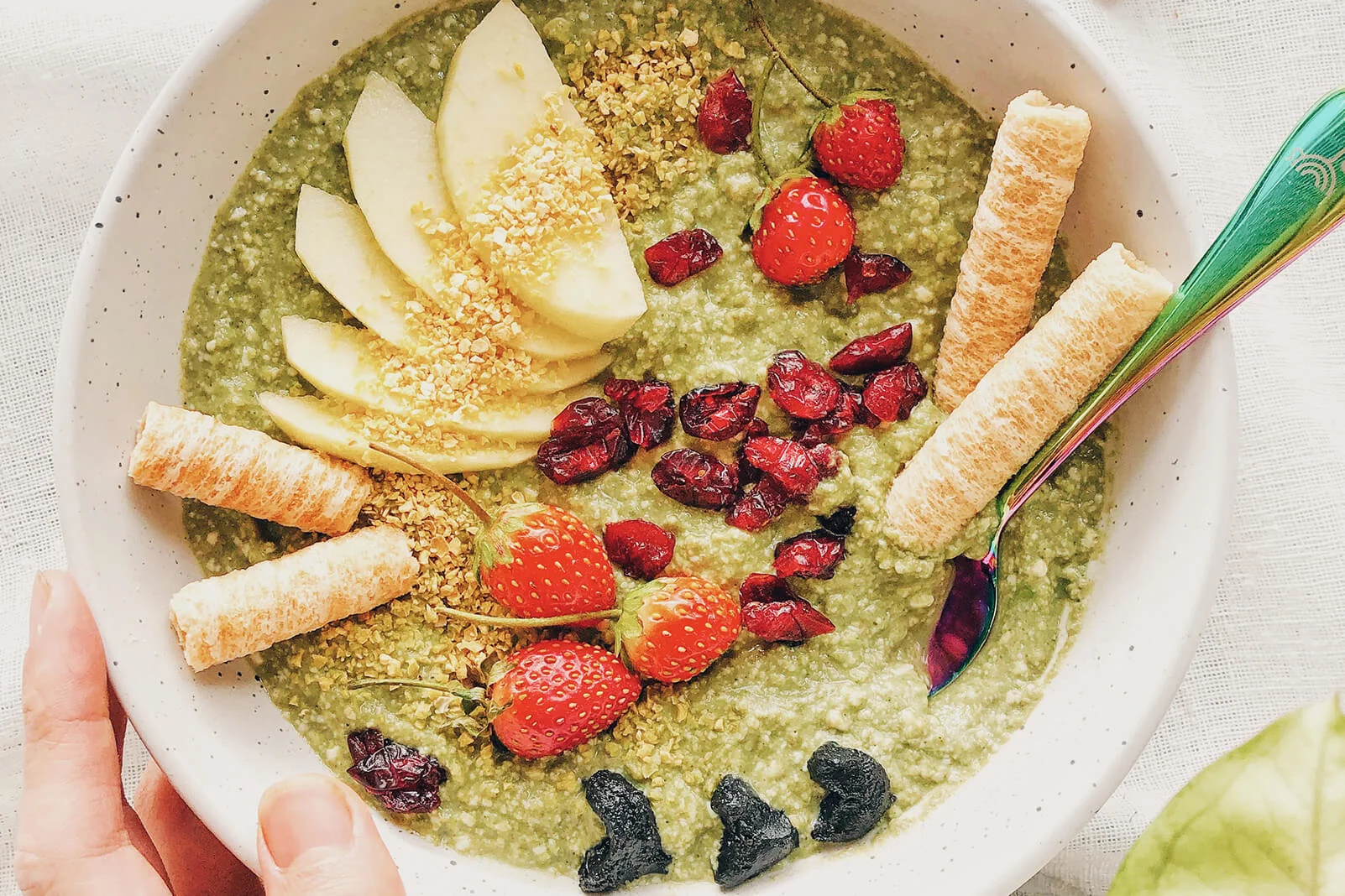 Cranberry Matcha Pudding