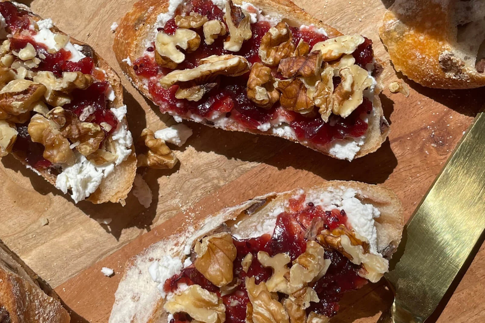 Cranberry, Walnut & Goat Cheese Crostini