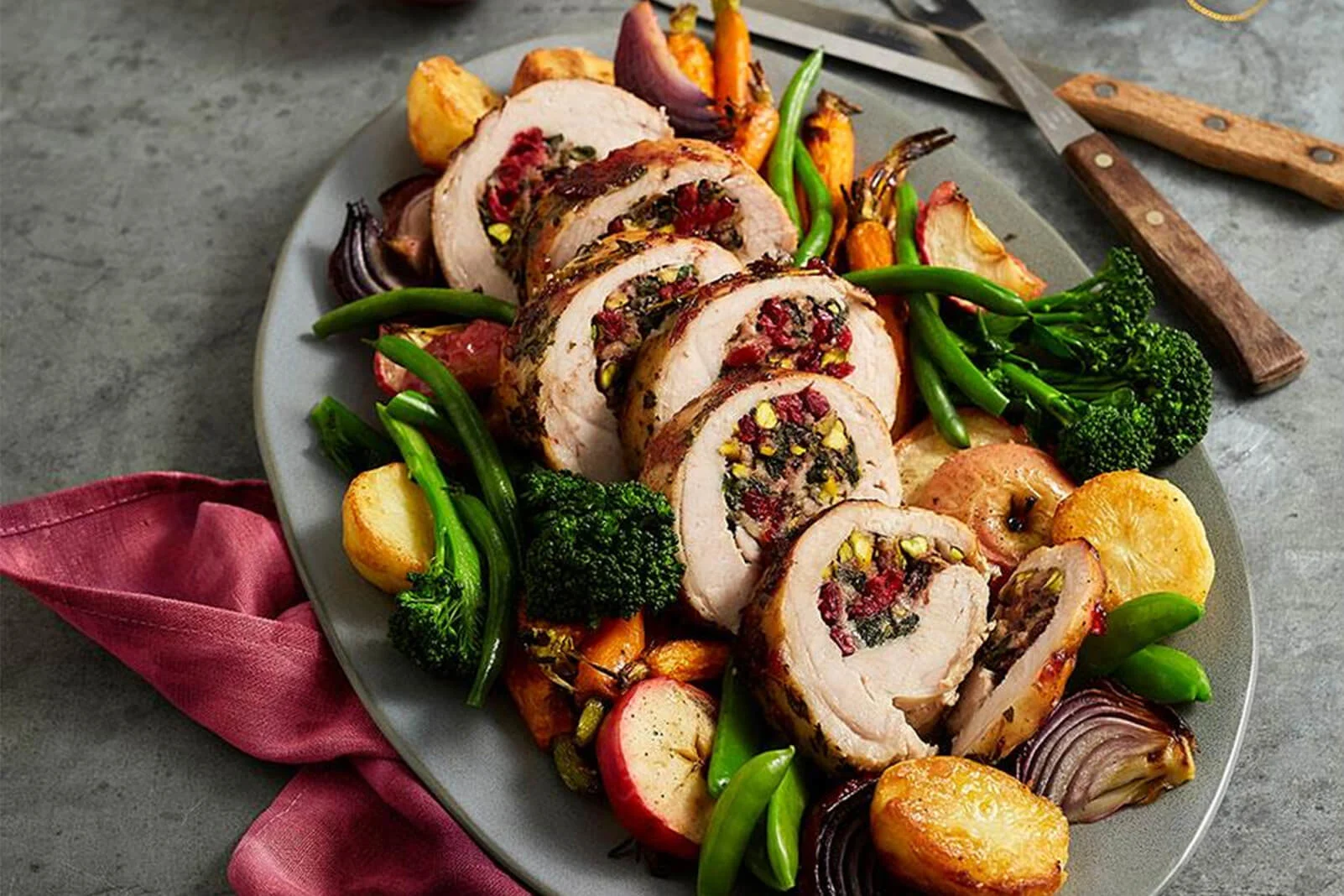 Turkey Breast with Craisins® and Pistachio Stuffing