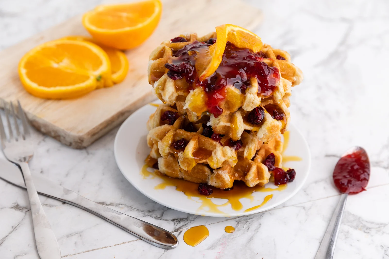 Cranberry Orange Waffles