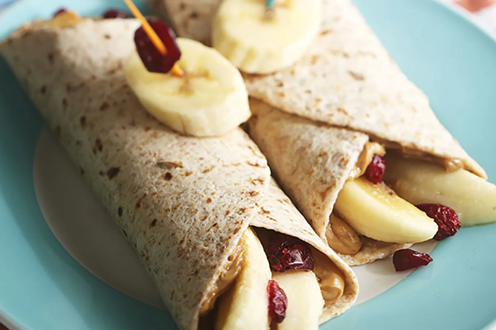 Peanut Butter, Banana and Craisins® Dried Cranberries Roll-ups