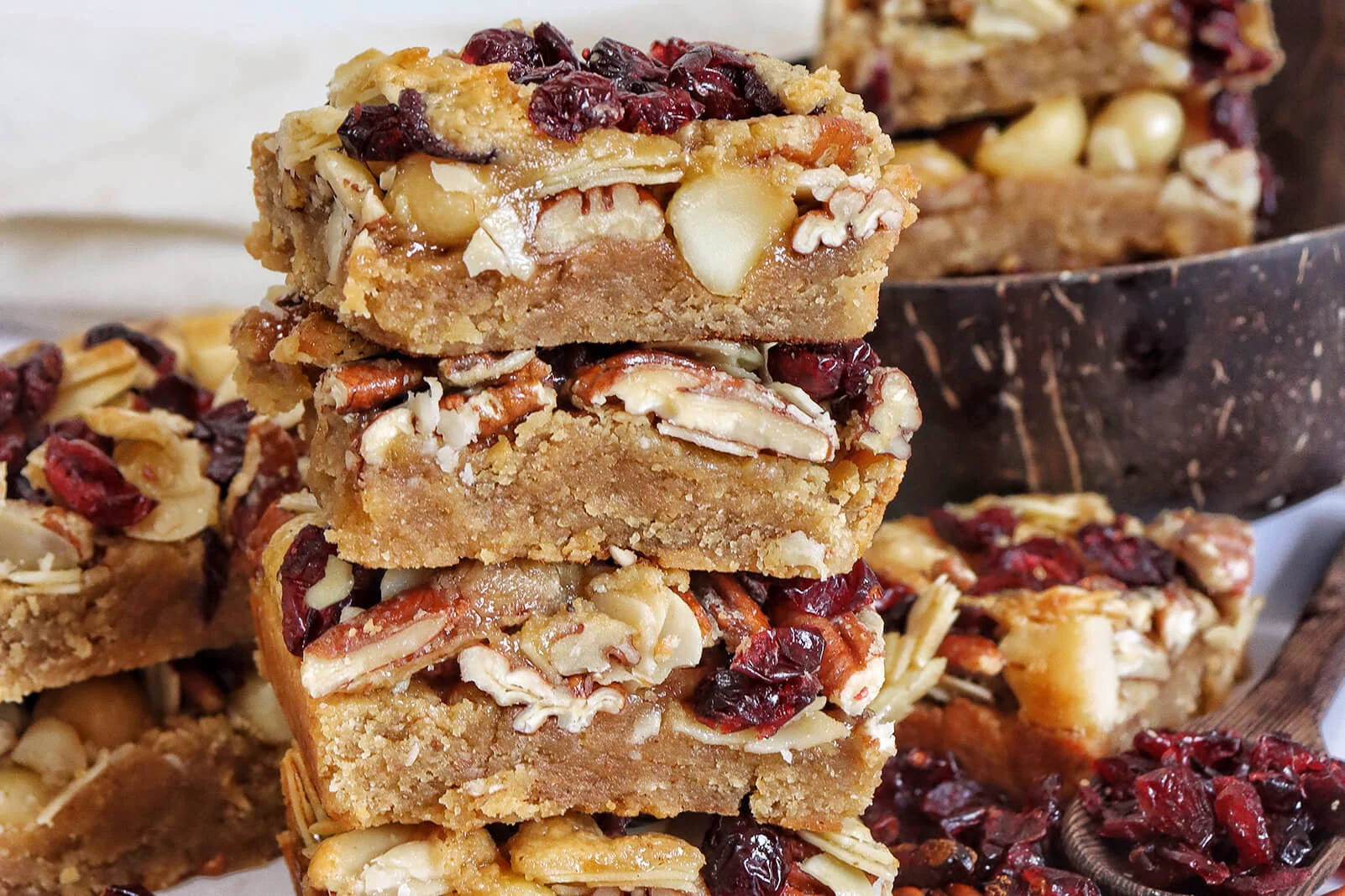 Vegan Cranberry Tahini Slice